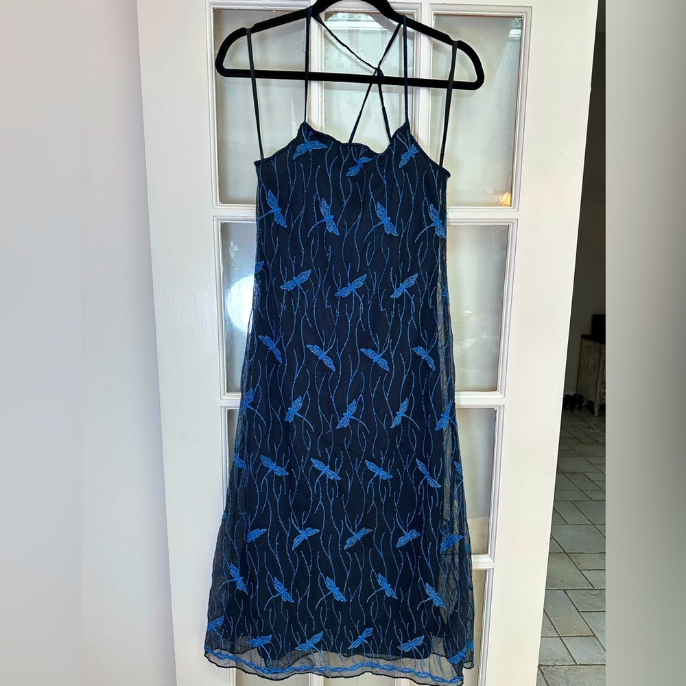 Vintage Nicole Miller Y2K 90’s MidSummer Nights Dream Dragonfly Dress Size 14
